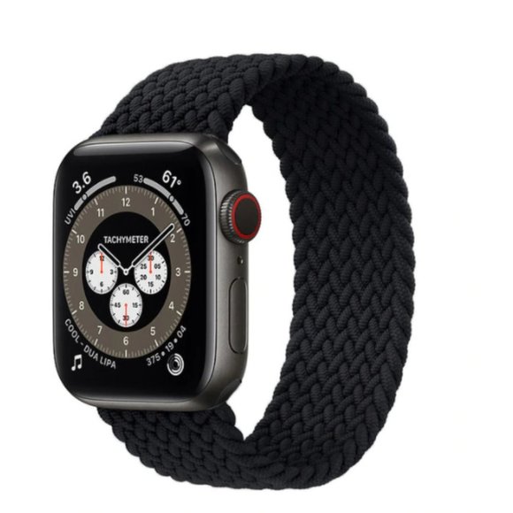 NEW BLACK Braided Solo Loop For Apple Watch - Picture 1 of 7